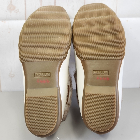 Sperry Saltwater 1-Eye Cozy Faux Fur Trim Waterproof Duck Shoes Cream US 11 - Picture 12 of 15